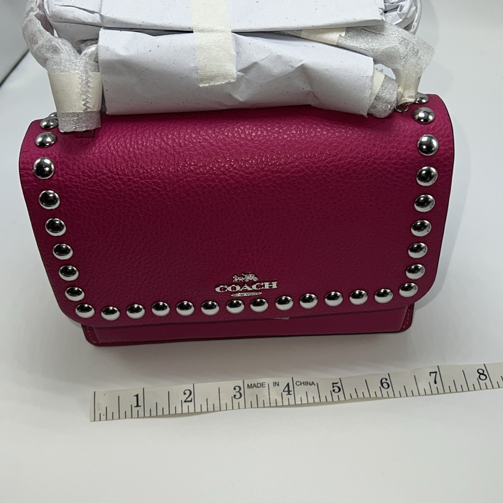 🩷HP🪅NWT COACH MINI KLARE CROSSBODY WITH SILVER RIVETS - Picture 15 of 16